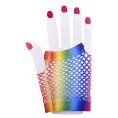 RAINBOW FISHNET FINGERLESS WRIST GLOVE LLB kids toys
