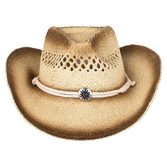 VENTED TEA STAINED STRAW COWBOY HAT - LLB Toys
