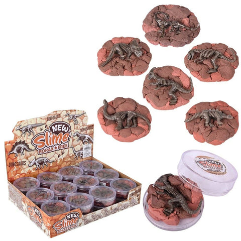 2.7" Dinosaur Fossil Play Clay Slime 24ct - LLB Toys