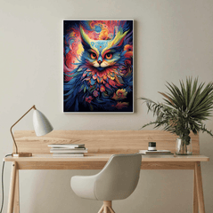 Enchanted Floral Owl Canvas Wall Art Print
