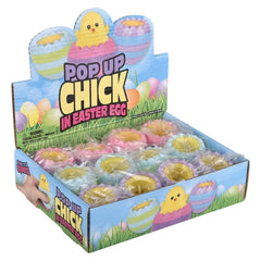 Squeezy Pop Up Hatching Chick 3" 12/disp - LLB Toys