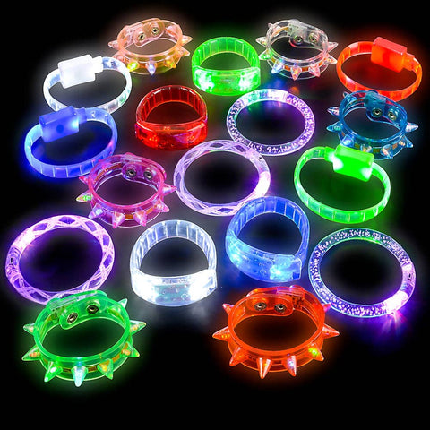 8" LIGHT-UP BRACELET ASST 24PCS/UNIT - LLB Toys