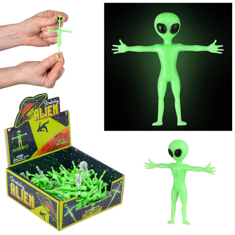 2.25" Glow In Dark Stretchy Alien 48ct - LLB Toys