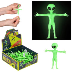 2.25" Glow In Dark Stretchy Alien 48ct - LLB Toys
