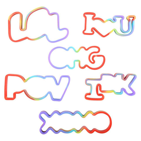 TEXT RAINBOW SILICONE STRETCH BANDS LLB kids toys