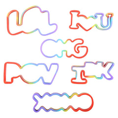 TEXT RAINBOW SILICONE STRETCH BANDS LLB kids toys