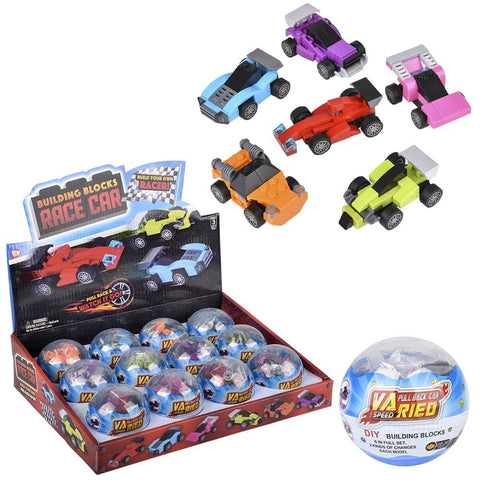 2.75" BUILDING BLOCK PULL BACK RACE CAR LLB kids toys