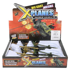 8" DIE-CAST PULLBACK APACHE HELICOPTER LLB Car Toys