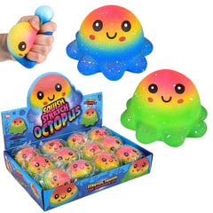 3.5" Squish And Stretch Rainbow Octopus LLB Squishy Toys