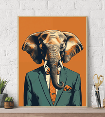 Elpehant Suit Canvas Wall Art print