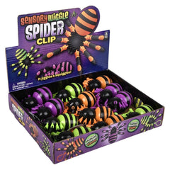 3" Wiggle Sensory Spider Clip On 12ct LLB kids toys
