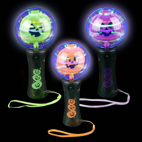7.25" Light-Up Jack O Lantern Magic Ball Wand - LLB Toys