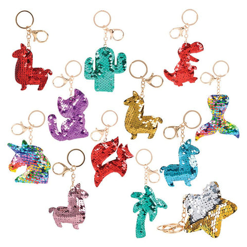 3" FLIP SEQUIN KEYCHAIN ASSORTMENT (36PCS/UN) LLB Keychain