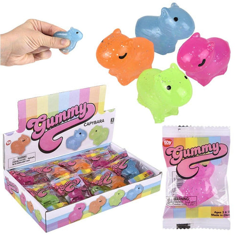 1.5" Gummy Capybara Character Squishy Toy 24ct - LLB Toys