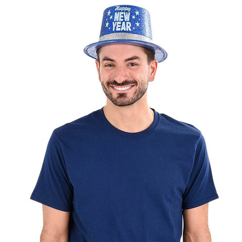 11" Happy New Year Glitter Top Hat Party Hat - LLB Toys