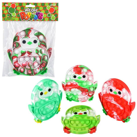 HOLIDAY PENGUIN BUBBLE POPPERS 6" LLB kids toys Christmas