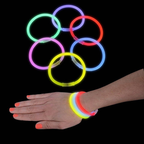 8" 100PC GLOW BRACELET ASSORTMENT - LLB Toys