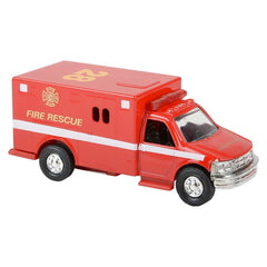 5" DIE-CAST PULL BACK RESCUE AMBULANCE LLB Car Toys
