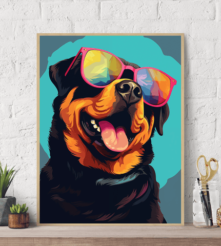 Rottweiler POP-ART Canvas Wall Art print