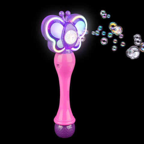 14.5" Light-Up Neon Butterfly Bubble Wand - LLB Toys