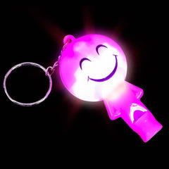 2" LIGHT-UP SMILEY FACE WHISTLE KEYCHAIN LLB Light-up Toys