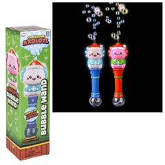 Light-Up Christmas Axolotl Bubble Wand 12"- LLB Toys