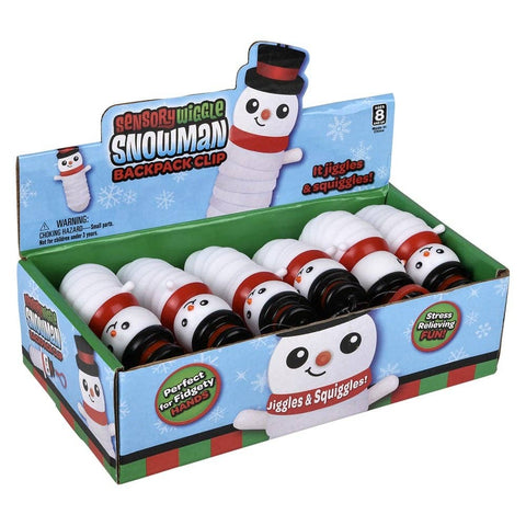 3.75" Wiggle Sensory Snowman Backpack Clip 12ct LLB Backpack