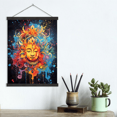 Serenity Paint Splatter Buddha Canvas Wall Art print