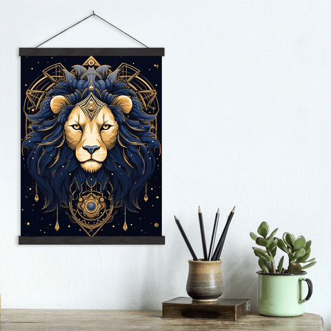 Mystical Golden Lion Canvas Wall Art print