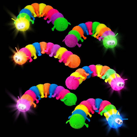 12" Light-Up Jumbo Caterpillar Puffer 12ct - LLB Toys