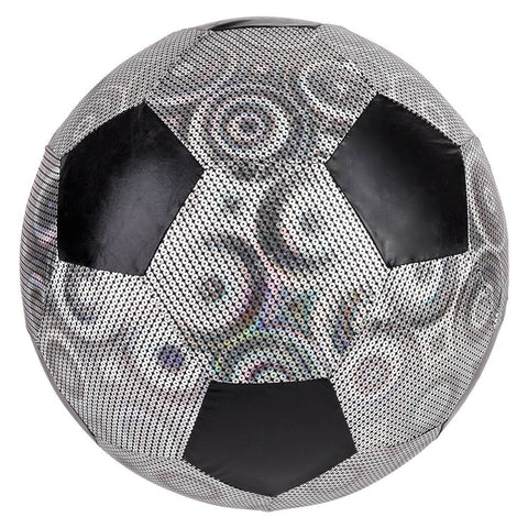 Silver Shiny Metallic Fabric Soccer Ball 16"  - LLB Toys