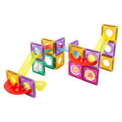 40pc Magnetic Tile Light-Up Ball Run - LLB Toys