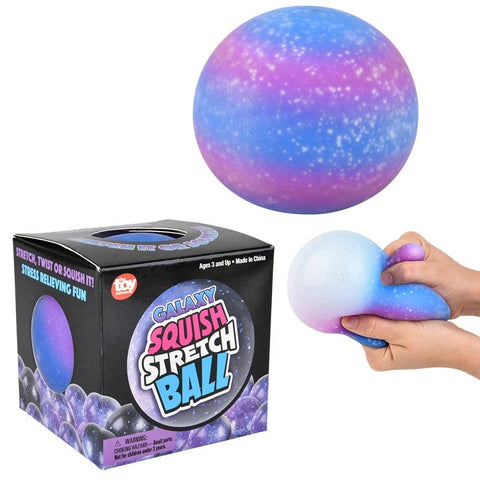 4" SQUISH AND STRETCH GALAXY GUMMI BALL LLB Squishy Toys