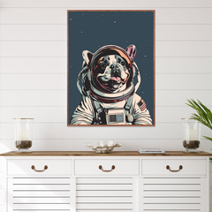 Bulldog Nasa Astronaut Canvas Wall Art Print
