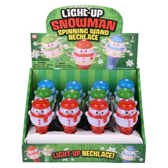 Light Up Snowman Spinning Wand Necklace 4.5" - LLB Toys