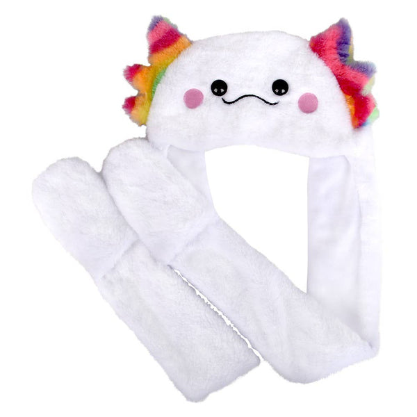 Axolotl plush Hoodie Scarf Hat 35
