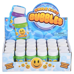MINI SMILE FACE BUBBLE BOTTLE 1OZ LLB kids toys