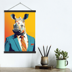 Rhino Suit Canvas Wall Art print