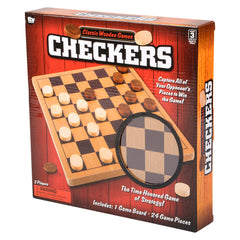 10" WOODEN CHECKERS