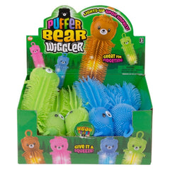 8" Bear Puffer Light-Up Wiggler 12ct- LLB Toys