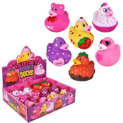 3.5" Valentine's Rubber Duck Assortment 12ct - LLB Toys