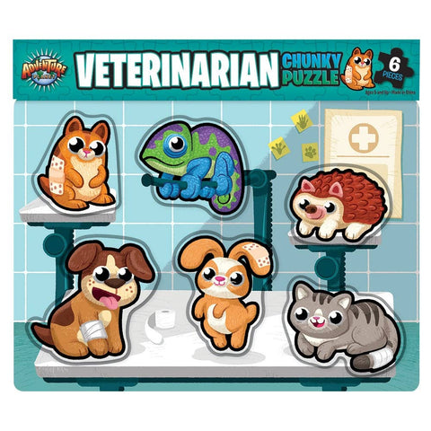 11.75" x 10.25" 6PC CHUNKY VETERINARIAN PUZZLE LLB Puzzle