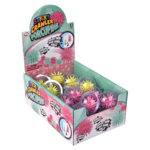 1.5" Sticky Crawling Porcupine 24ct - LLB Toys