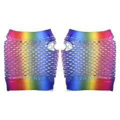 RAINBOW FISHNET FINGERLESS WRIST GLOVE LLB kids toys