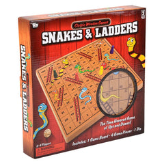 10" WOODEN SNAKES AND LADDERS LLB kids toys