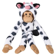 27.5" Dressed Cow Hanging Monkey - LLB Toys