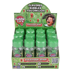 Bubblelick Juicy Watermelon Splash Bubbles 12ct - LLB Toys