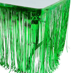 GREEN METALLIC FRINGE TABLE SKIRT 144"X30" LLB kids toys