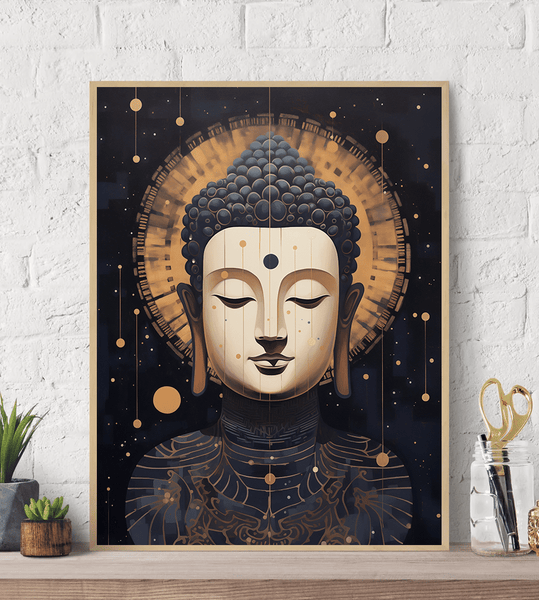 Enlightened Buddha Halo Canvas Wall Art Print