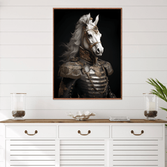 Horse in Uniform Canvas Wall Art Print Poster